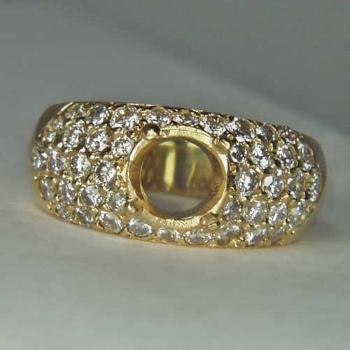 Estate Ladies 18 karat Pave Diamond Semi-Mount  Litnon.com