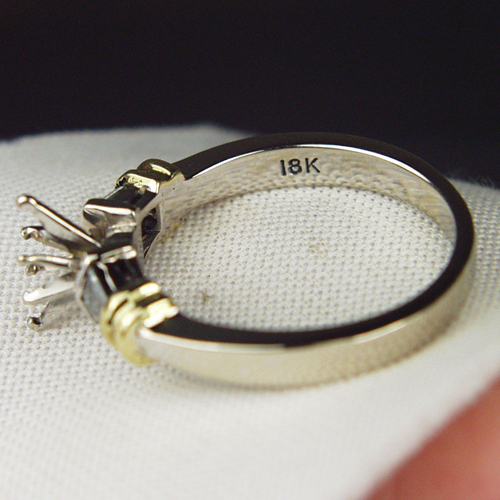 Brand New Classic Baguette Diamond 18 kt Semi Mount Eng Ring  Litnon.com