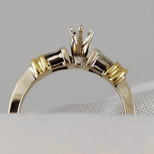Brand New Classic Baguette Diamond 18 kt Semi Mount Eng Ring  Litnon.com
