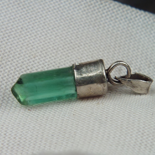 Hand Crafted S/S Tourmaline Crystal Pendant Afghanistan  Litnon.com