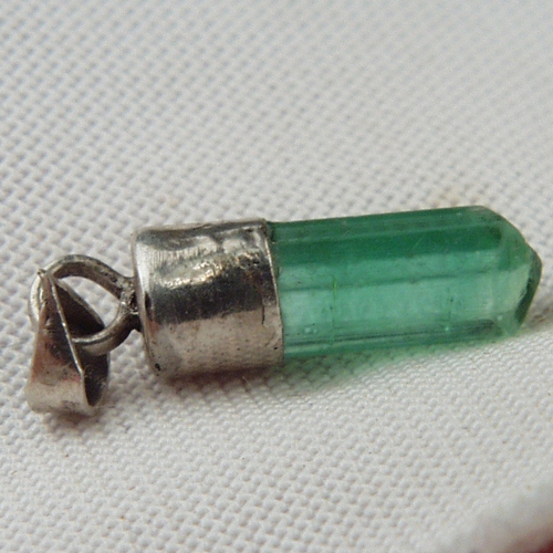 Hand Crafted S/S Tourmaline Crystal Pendant Afghanistan  Litnon.com