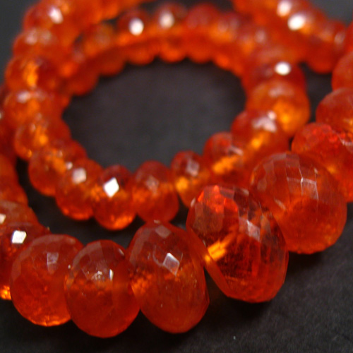 Beautiful Faceted and Graduated Spessartite Garnet Rondelle Strand  Litnon.com