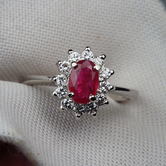 Quality South East Asia Ruby Diamond Ring 14kt WG  Litnon.com