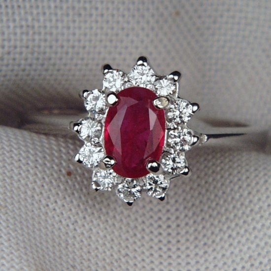 Quality South East Asia Ruby Diamond Ring 14kt WG  Litnon.com