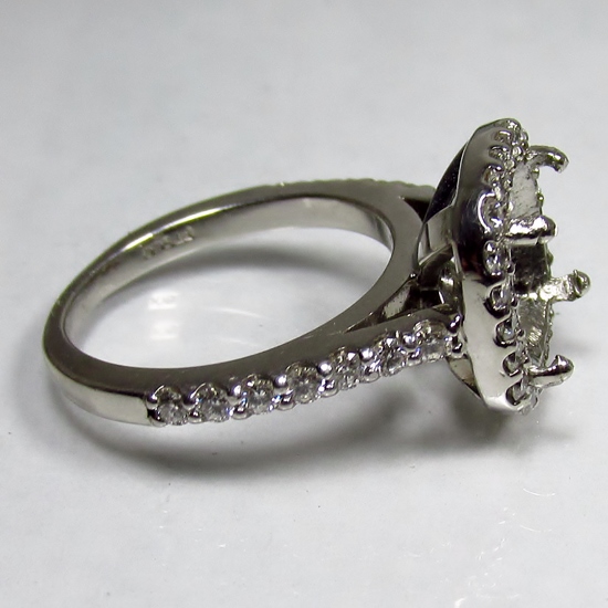 Estate Classic Diamond Platinum Halo Ring Setting 0.50 ct tw  Litnon.com