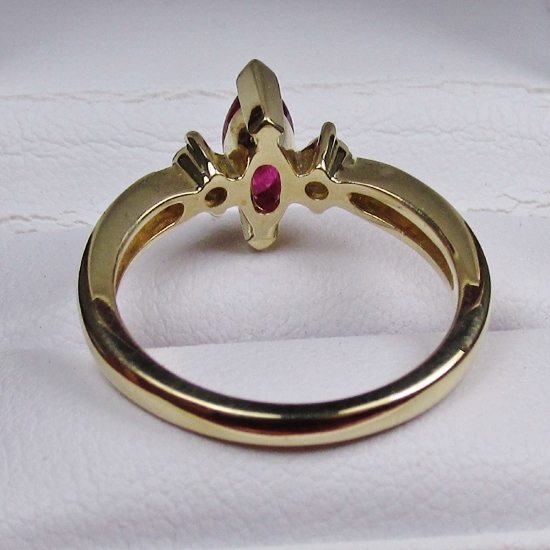 No Reserve Estate Quality 14 Karat Gold Ruby And Diamond Ring  Litnon.com