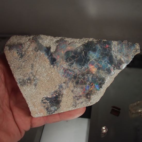 Cabinet Size Colorful Queensland Black Opal Matrix Specimen  Litnon.com