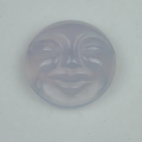 Man In The Moon Carved Turkish Chalcedony 14 mm  Litnon.com