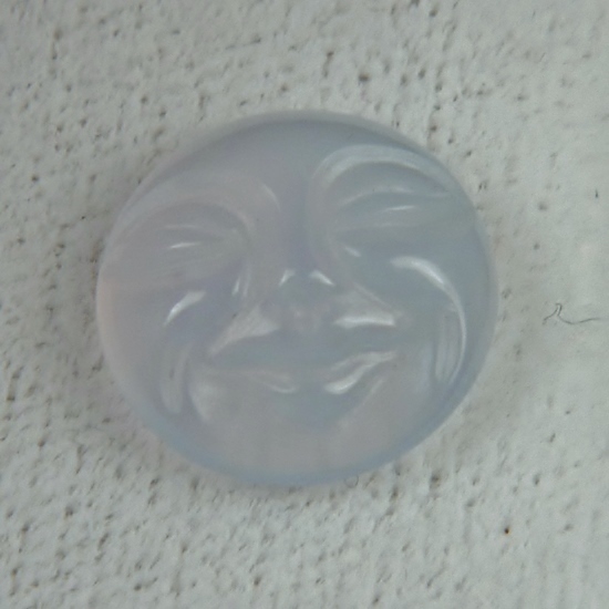 Man In The Moon Carved Turkish Chalcedony 14 mm  Litnon.com