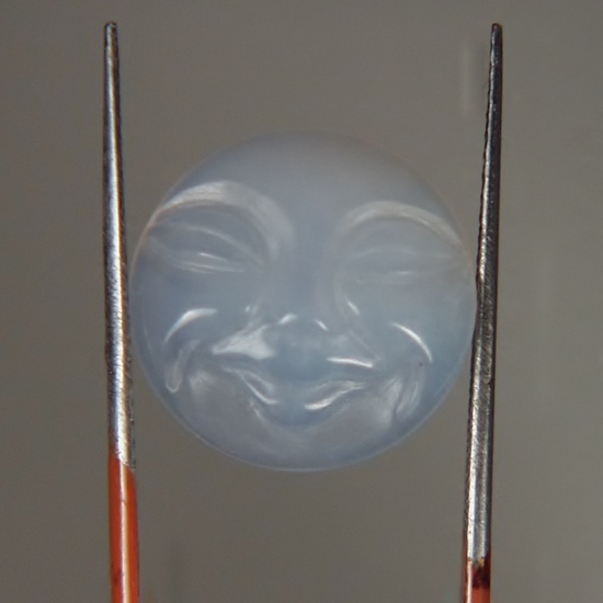 Man In The Moon Carved Turkish Chalcedony 14 mm  Litnon.com