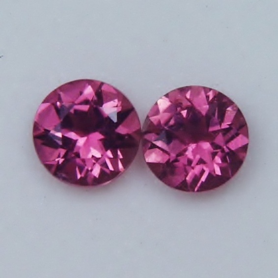 Matched Pair Rich Pink Brazil Tourmaline 5 mm Rounds Litnon.com