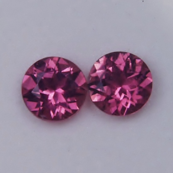 Matched Pair Rich Pink Brazil Tourmaline 5 mm Rounds Litnon.com