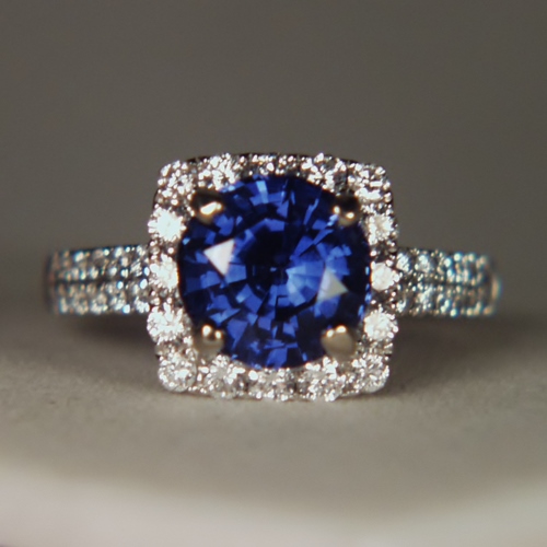 Beautiful! 14 kt W/G Ceylon Sapphire 2.50 ct & Diamond Ring GLI  Litnon.com