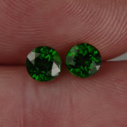  Extreme Green! Matched Pair Siberian Chrome Diopside   Litnon.com