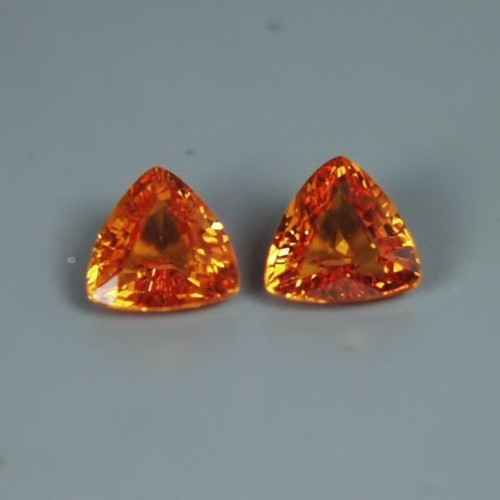 Ideal Color Mandarin Spessartite Garnet Pair Namibia 1.61 ct GL Litnon.com
