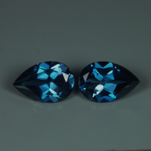 Top Cutting and Color Matched Pair Deep London Blue Topaz  Litnon.com