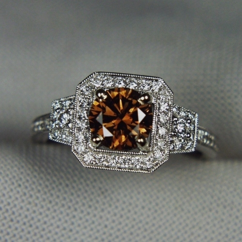 Natural Fancy Chocolate Color Diamond Ring VVS 1.14ct  Litnon.com