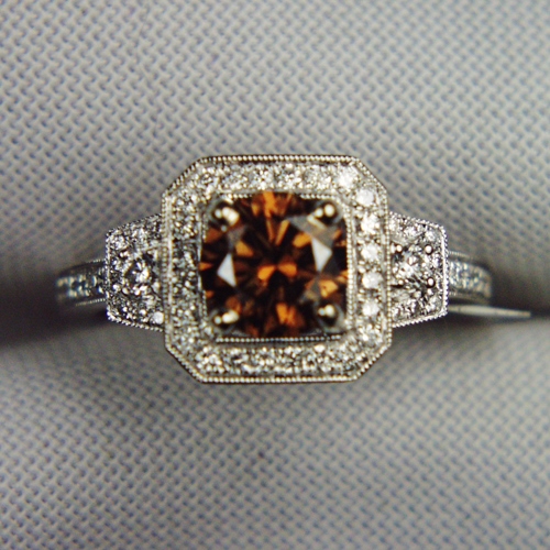 Natural Fancy Chocolate Color Diamond Ring VVS 1.14ct  Litnon.com
