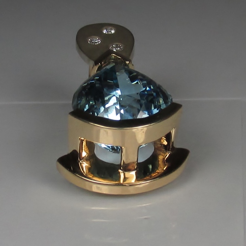 Double Blue 12 Carats Brazil Aquamarine 14 kt Pendant GLI  Litnon.com