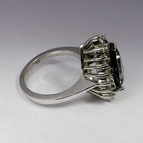 Quality Rare Natural Green Tanzanite Diamond Ring 14kt WG GLI PAID Litnon.com