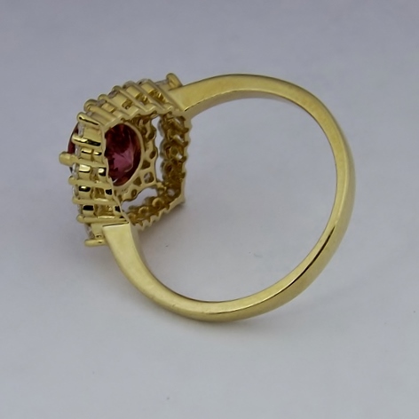 Quality Natural Pink Tourmaline Diamond Ring 14kt YG  Litnon.com