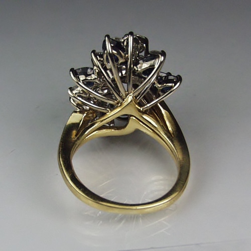 Quality Ladies 14 kt Sapphire and Diamond Waterfall Ring  Litnon.com