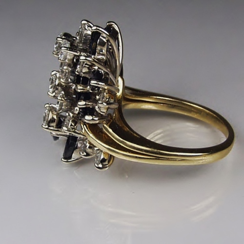 Quality Ladies 14 kt Sapphire and Diamond Waterfall Ring  Litnon.com