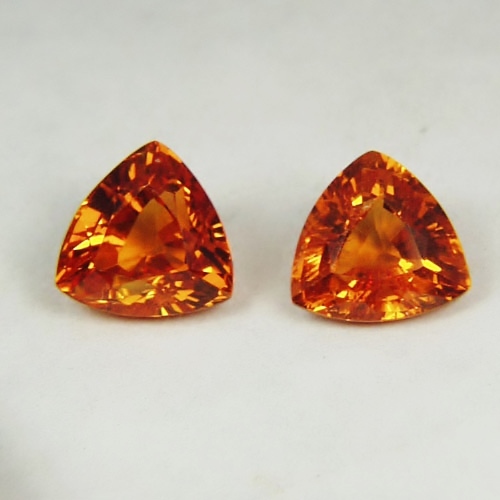 Matched Pair Bright Orange Mandarin Spessartite Garnet 5.33 ct tw  Litnon.com