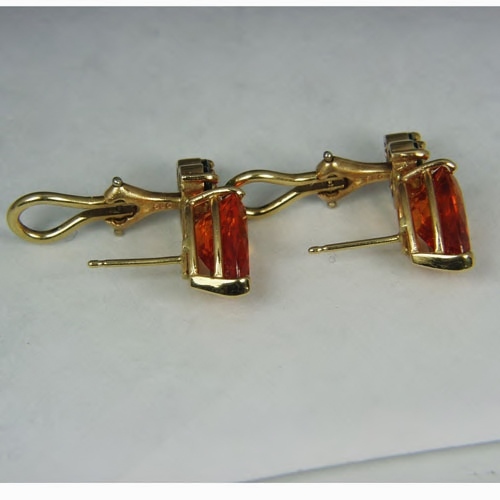Mandarin Garnet & Tsavorite Garnet 18 kt Earrings GL Litnon.com
