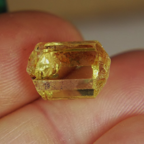 Old Stock! Top Crystal Yellow Apatite Facet Rough Mexico 9.62ct GL Litnon.com