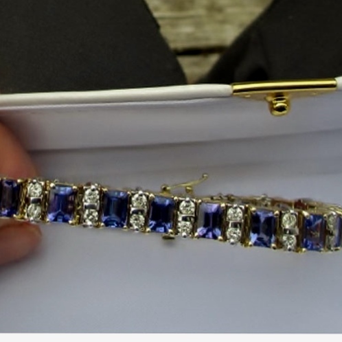 Special Quality 20 carat Tanzanite 4 ct Diamond 14kt Bracelet  Litnon.com