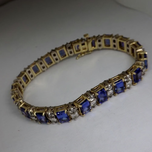 Special Quality 20 carat Tanzanite 4 ct Diamond 14kt Bracelet  Litnon.com