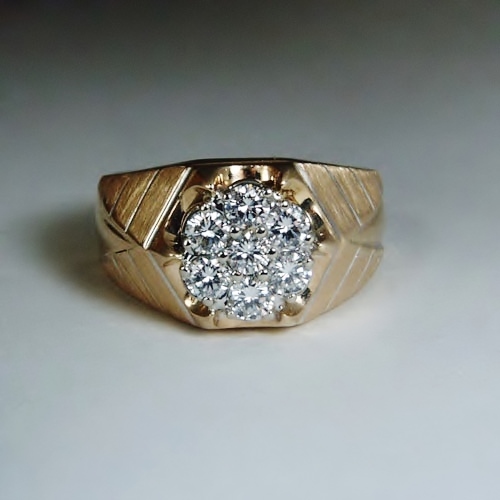 Quality Diamonds Mens 1 Carat Total Weight 14 kt Diamond Ring  Litnon.com