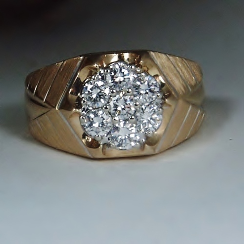 Quality Diamonds Mens 1 Carat Total Weight 14 kt Diamond Ring  Litnon.com