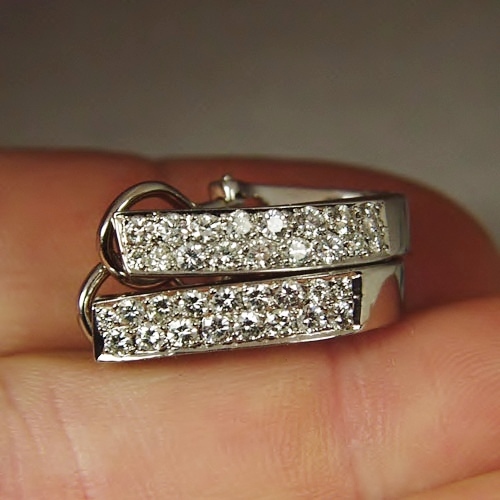 Quality Diamonds 14 kt White Gold Diamond Earrings 1.0 ct tw  Litnon.com