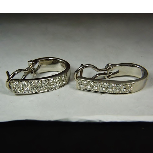 Quality Diamonds 14 kt White Gold Diamond Earrings 1.0 ct tw  Litnon.com