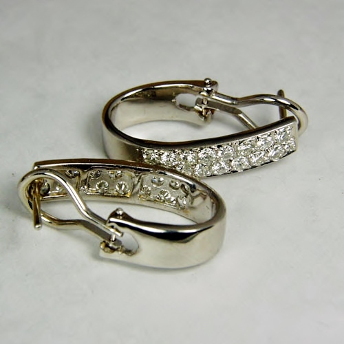 Quality Diamonds 14 kt White Gold Diamond Earrings 1.0 ct tw  Litnon.com