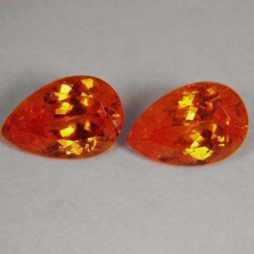 Old Stock! True Namibian Mandarin Garnet Pair 13.47 ct tw GL Litnon.com