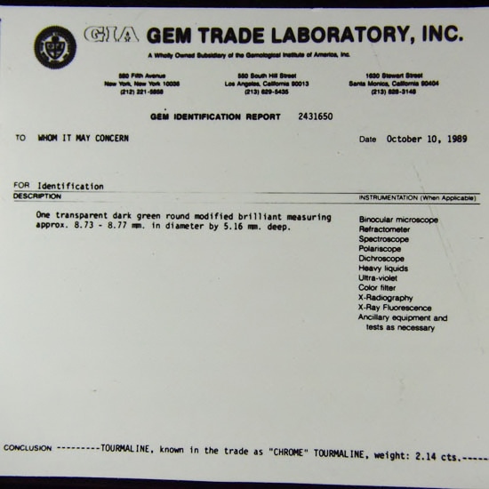  Rare! GIA Certified Chrome Tourmaline Tanzania 2.14 ct!  Litnon.com