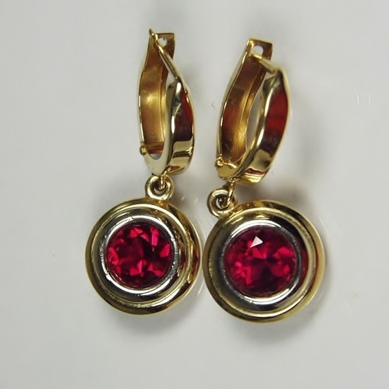 Spectral Red Rubellite Tourmaline 14 kt Earrings 2.70 ct tw  Litnon.com
