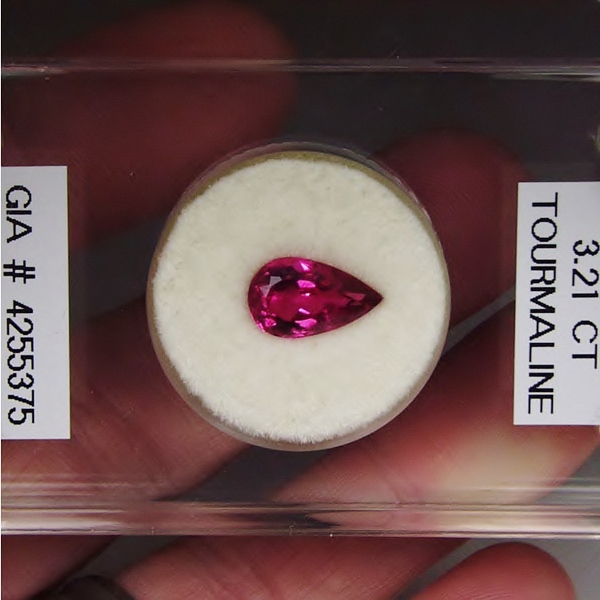 Color Old Stock Hot Pink Tourmaline Brazil 3.21 ct GLI  Litnon.com