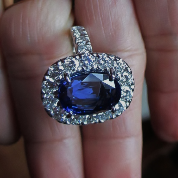 Estate Beautiful 6.59 ct Ceylon Sapphire and Diamond Platinum Ring GLI  Litnon.com