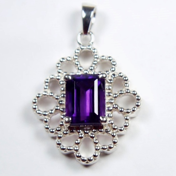 USA Made! Sterling Silver Amethyst Pendant  Litnon.com