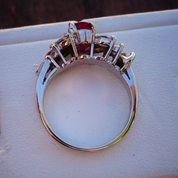 Quality Fine Color Burmese Ruby and Diamond 14kt Ring  Litnon.com