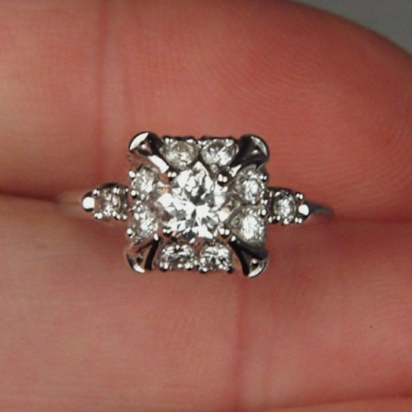 Antique ~ Vintage European Cut Diamond 18 kt Ring  Litnon.com