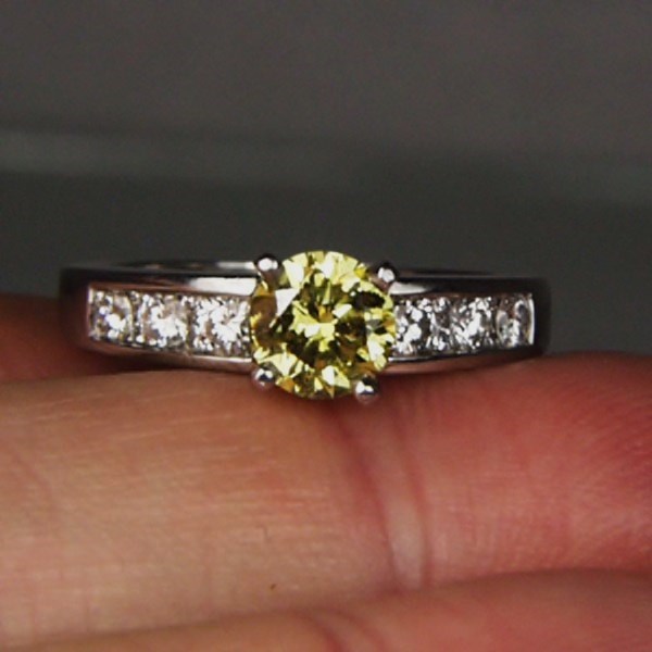 GIA 1.14 ct Natural Fancy Deep Yellow Diamond Platinum Ring  Litnon.com