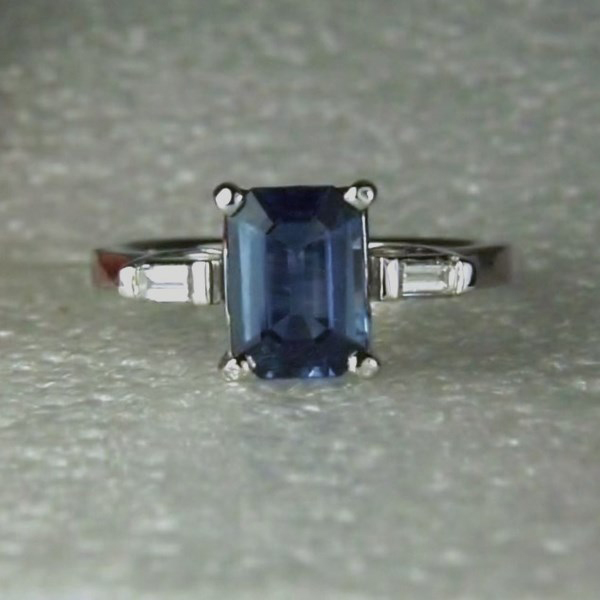 Natural Sapphire and Diamond 14 kt Ring 1.95 ct  Litnon.com