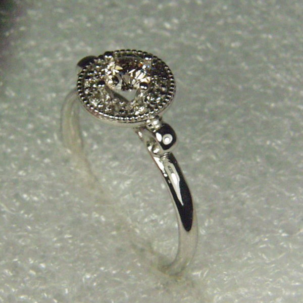 Euro Cut Champagne Diamond 14 kt White Gold Ring 0.50 ct  Litnon.com