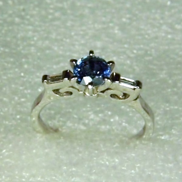 Natural Sapphire and Diamond 14 kt Ring 1.15 ct  Litnon.com