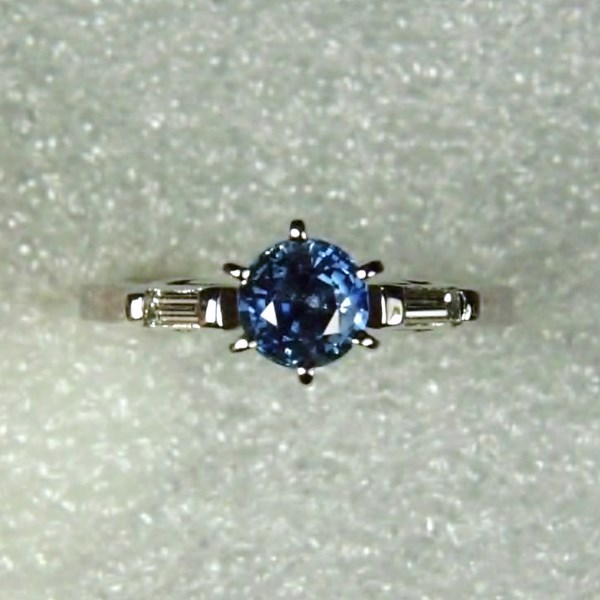 Natural Sapphire and Diamond 14 kt Ring 1.15 ct  Litnon.com